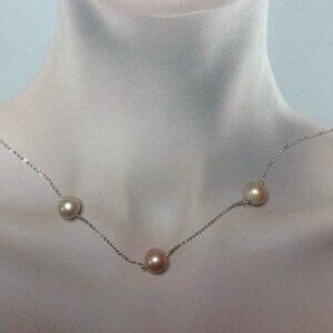 Silver Nucleated Fresh Water Pearl Necklace